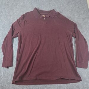 THE FOUNDRY Long Sleeve‎ 2XLT Maroon Red Collared Stretch